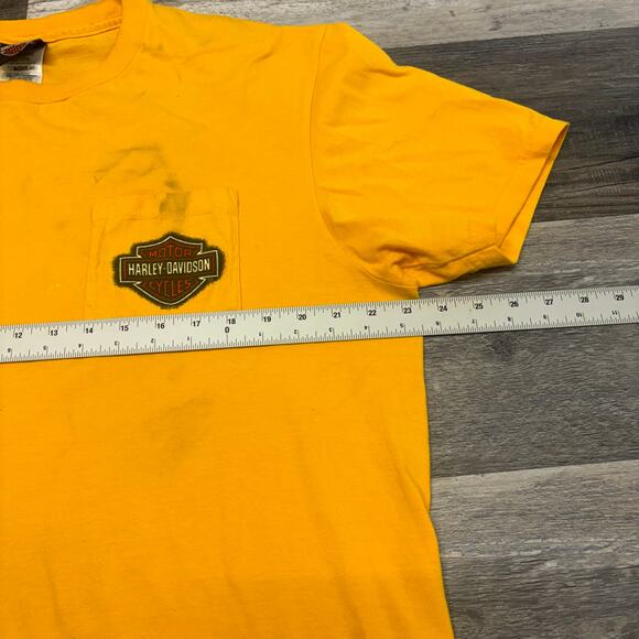 Harley Davidson Freedom Bald Eagle Flames Yellow Black Red Mens XL Biker T-Shirt - Picture 9 of 13